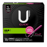 U by Kotex® Click® Tampon Super Absorbency Plastic Applicator Individually Wrapped (1184199_CS) 128/CS