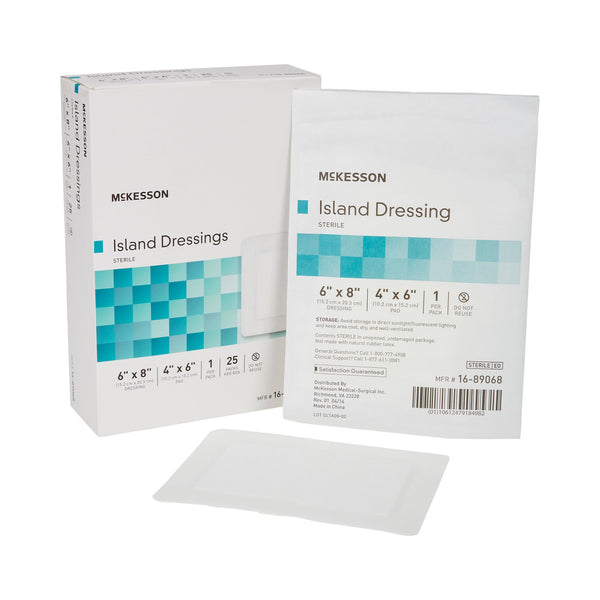 McKesson Island Dressing 6 X 8 Inch Rectangle Sterile (488926_CS) 100/CS