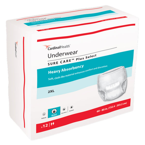 Sure Care™ Plus Select Unisex Adult Absorbent Underwear Pull On with Tear Away Seams 2X-Large Disposable Heavy Absorbency (1117514_CS) 48/CS