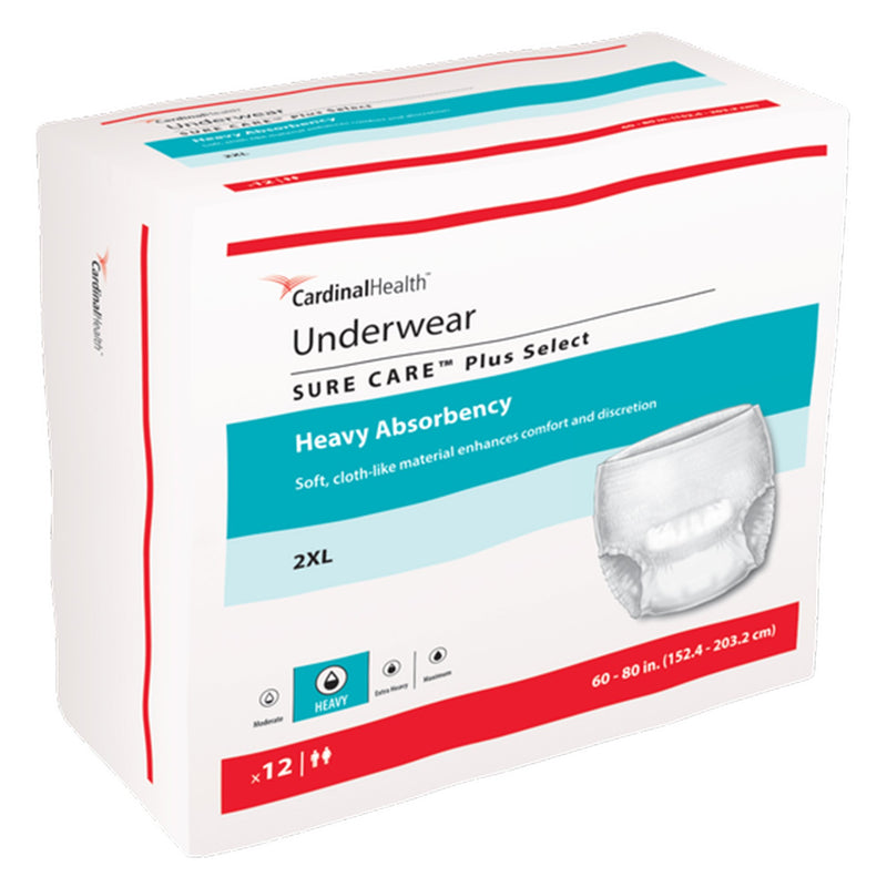 Sure Care™ Plus Select Unisex Adult Absorbent Underwear Pull On with Tear Away Seams 2X-Large Disposable Heavy Absorbency (1117514_BG) 12/BG