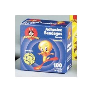 Looney Tunes™ Adhesive Spot Bandage 7/8 Inch Plastic Round Kid Design (Tweety and Taz) Sterile (768861_CS) 2400/CS