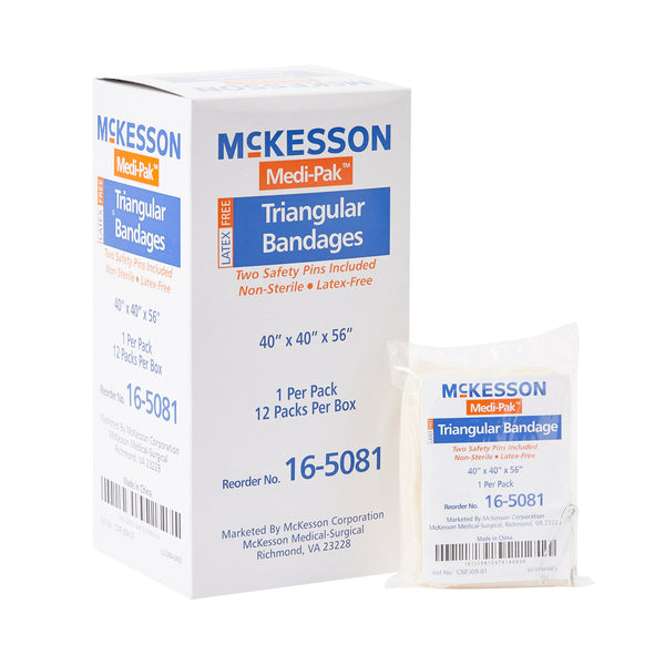 McKesson Triangular Bandage / Arm Sling Safety Pin One Size Fits Most (540284_BX) 12/BX
