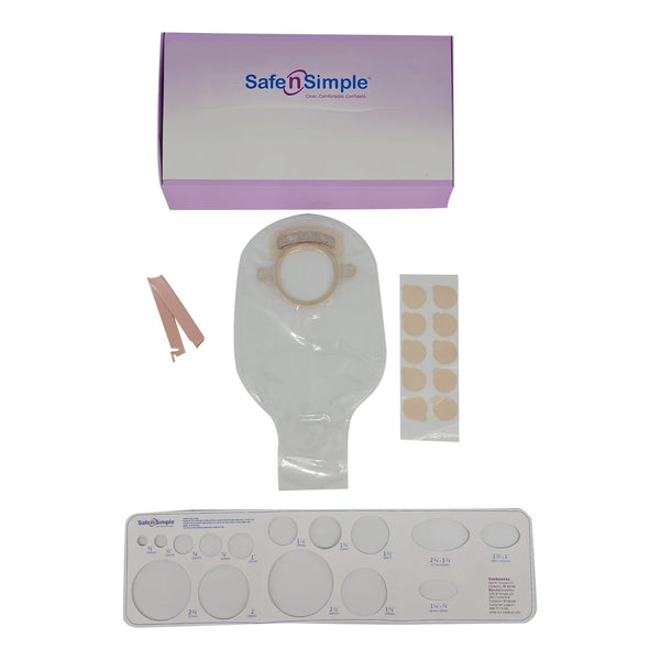 Safe n Simple™ Ostomy Pouch Two-Piece System 12 Inch Length Without Barrier Drainable (1242507_BX) 10/BX