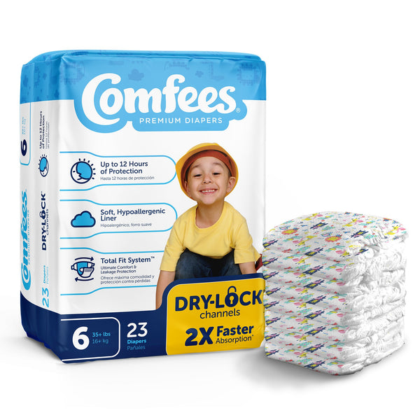 Comfees® Unisex Baby Diaper Size 6 Disposable Moderate Absorbency (907035_CS) 92/CS