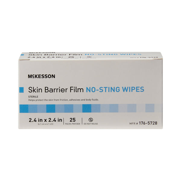 McKesson No Sting Skin Barrier Wipe 75 to 100% Strength Hexamethyldisiloxane Individual Packet Sterile (1088820_EA) 1/EA