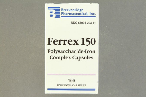 Ferrex® Mineral Supplement Polysaccharide / Iron 150 mg Strength Capsule 100 per Box (632230_BT) 1/BT