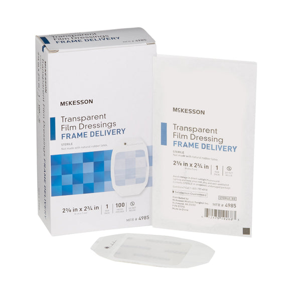 McKesson Transparent Film Dressing 2-3/8 X 2-3/4 Inch Frame Style Delivery Octagon Sterile (886408_BX) 100/BX