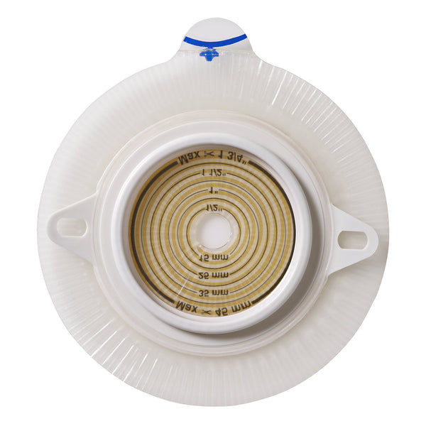 Assura®2 Ostomy Barrier Trim to Fit, Extended Wear Silicone Based Adhesive 60 mm Flange Blue Code System Synthetic Resin 3/8 to 2-1/4 Inch Opening (457945_BX) 5/BX