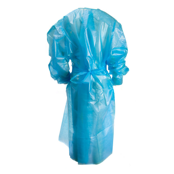 McKesson Chemotherapy Procedure Gown Large Blue NonSterile AAMI Level 2 / ASTM D6978 Disposable (1177928_CS) 30/CS