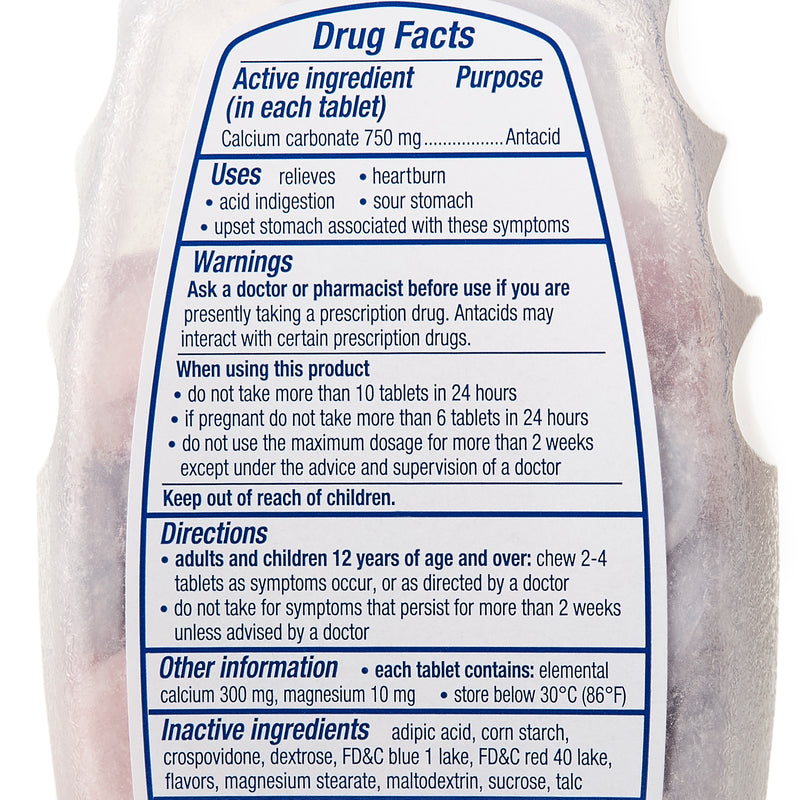 Tums® Extra Strength Antacid 750 mg Strength Chewable Tablet 96 per Bottle (866201_BT) 1/BT