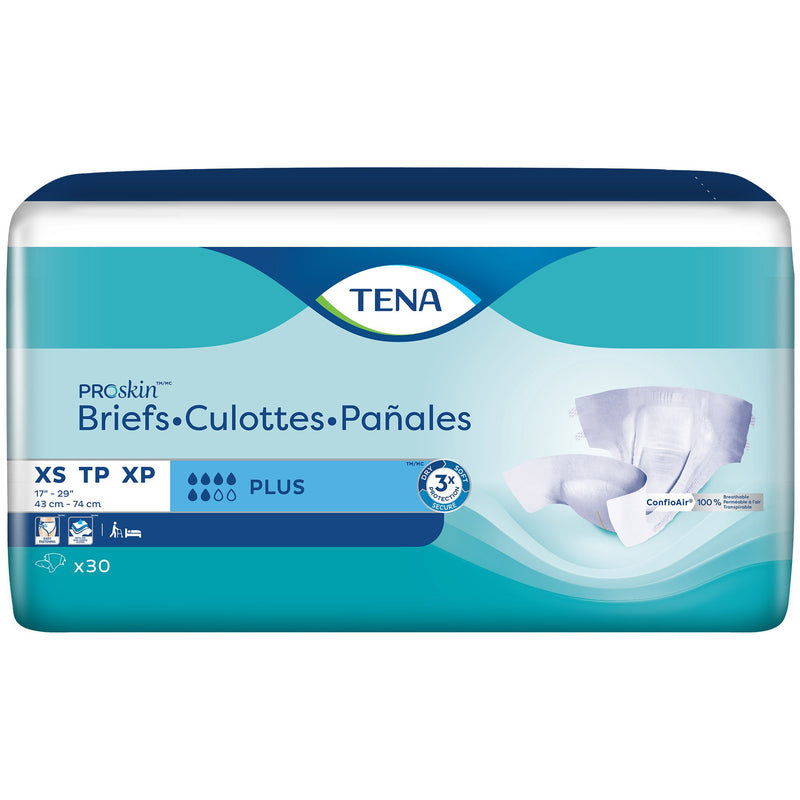 TENA® ProSkin™ Plus Unisex Adult Incontinence Brief X-Small Disposable Moderate Absorbency (959411_PK) 30/PK