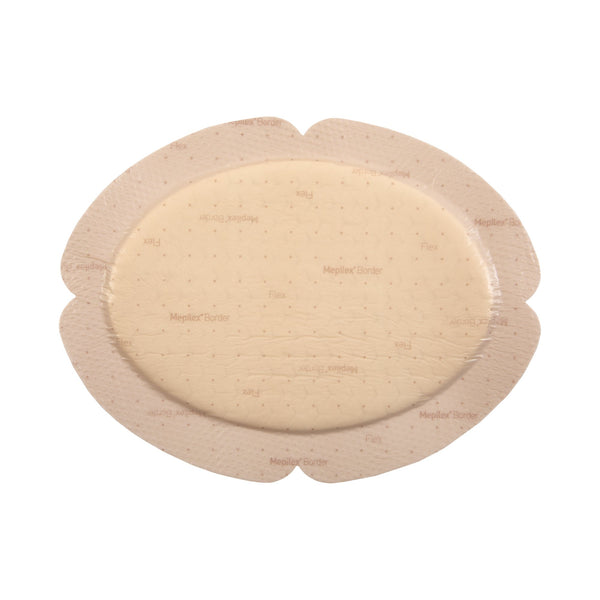 Mepilex® Border Flex Foam Dressing 5.1 X 6.3 Inch With Border Film Backing Silicone Adhesive Oval Sterile (1177530_CS) 35/CS
