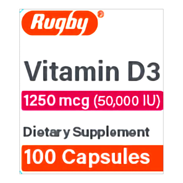 Major Pharmaceuticals Vitamin Supplement Vitamin D3 1250 mcg Strength Capsule 100 per Bottle (1182364_BT) 1/BT