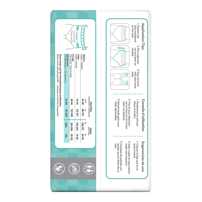 Tranquility® Essential Unisex Adult Absorbent Underwear Pull On with Tear Away Seams 2X-Large Disposable Heavy Absorbency (813405_BG) 12/BG