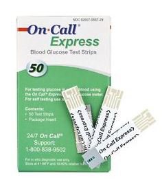 On Call® Blood Glucose Test Strips 50 Strips per Pack (1103295_BX) 12/BX