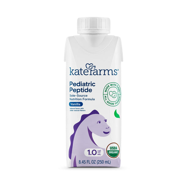 Kate Farms Pediatric Peptide 1.0 Pediatric Oral Supplement Vanilla Flavor 8.45 oz. Carton Liquid Organic Hydrolyzed Pea Protein (1170425_EA) 1/EA