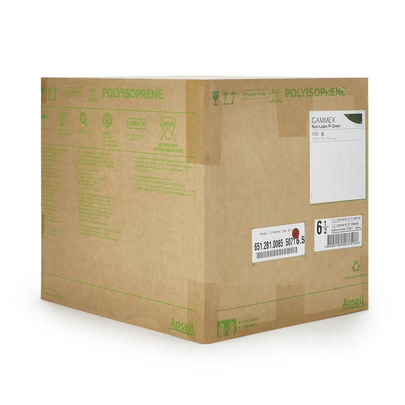 GAMMEX® Non-Latex PI Green Surgical Glove Size 6.5 Sterile Polyisoprene Standard Cuff Length Micro-Textured Light Green Chemo Tested (648142_BX) 50/BX