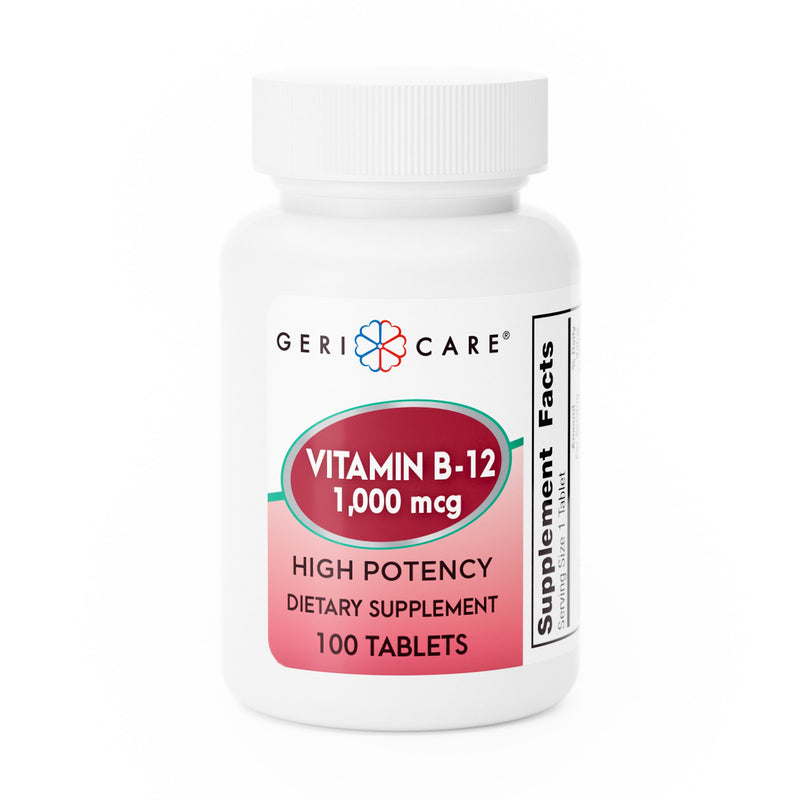 Geri-Care® Vitamin Supplement Vitamin B12 1,000 mcg Strength Tablet 100 per Bottle (1108648_CS) 12/CS