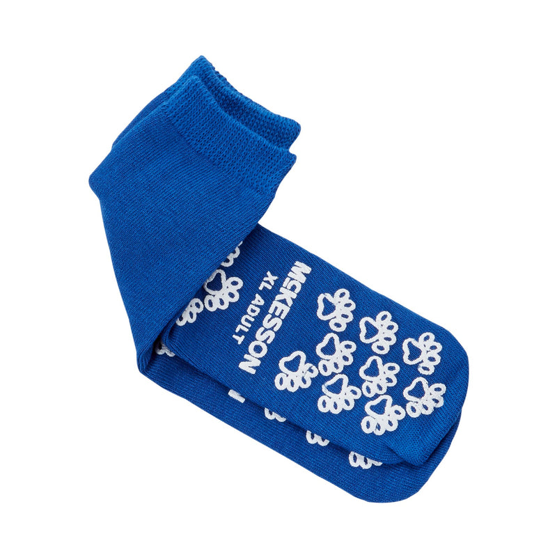 McKesson Terries™ Slipper Socks Unisex Adult X-Large Single Tread Single Patient Use Royal Blue (334875_CS) 48/CS