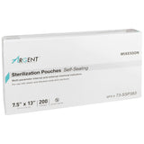 McKesson Argent™ Sure-Check® Sterilization Pouch Ethylene Oxide (EO) Gas / Steam 7-1/2 X 13 Inch Transparent / Blue Self Seal Paper / Film (524881_CS) 1000/CS