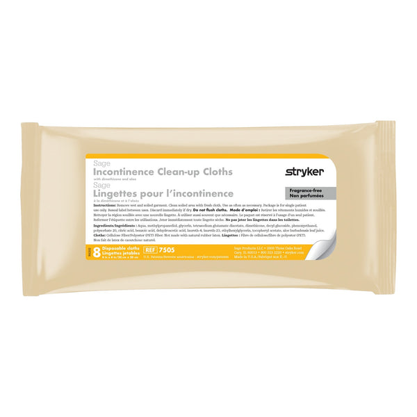 Sage Incontinence Care Wipe Soft Pack Unscented 8 Count (875779_CS) 30/CS