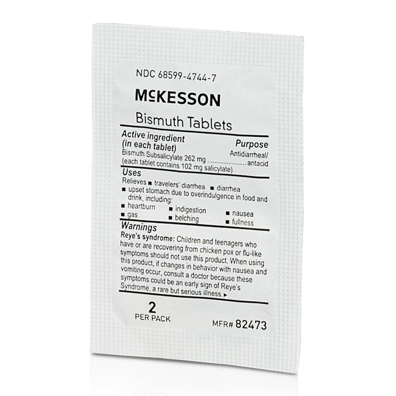 McKesson Brand Anti-Diarrheal 262 mg Strength Tablet 100 per Box (1111737_BX) 100/BX