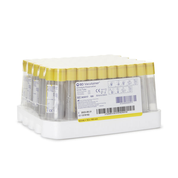 BD Vacutainer® Urinalysis Tube Chlorhexidine / Ethyl Paraben / Sodium Propionate Additive 8 mL BD Hemogard™ Closure Polyethylene Terephthalate (PET) Tube (801750_CS) 1000/CS