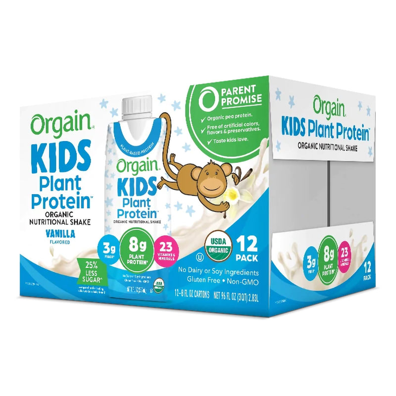 Orgain® Kids Plant Protein™ Nutritional Shake Pediatric Oral Supplement Vanilla Flavor 8 oz. Carton Liquid Plant Based (1196796_EA) 1/EA