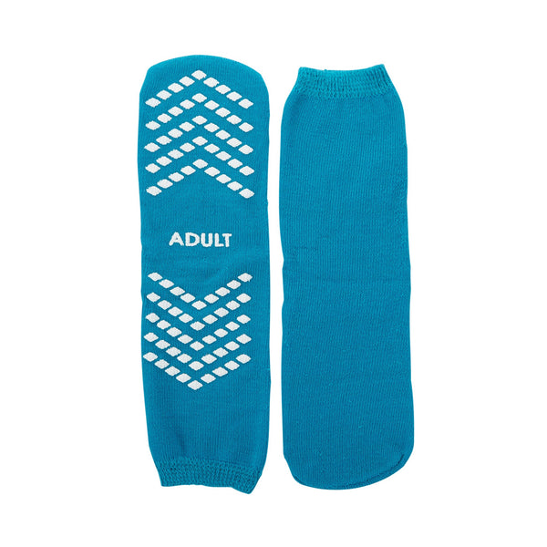 McKesson Slipper Socks Unisex Adult Large Single Tread Single Patient Use Teal (1038459_CS) 48/CS