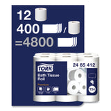 Tork® Premium Poly-Pack Bath Tissue, Septic Safe, 2-Ply, White, 400 Sheets/Roll, 12 Rolls/Pack, 4 Packs/Carton (TRK2465412)