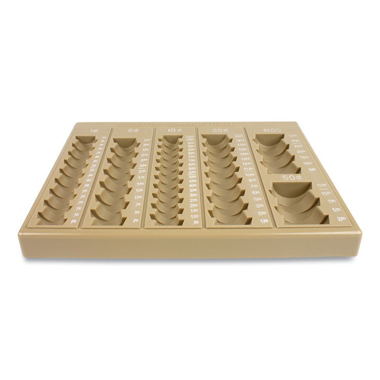 CONTROLTEK® Plastic Coin Tray, 6 Compartments, Stackable, 7.75 x 10 x 1.5, Tan (CNK500025) Each