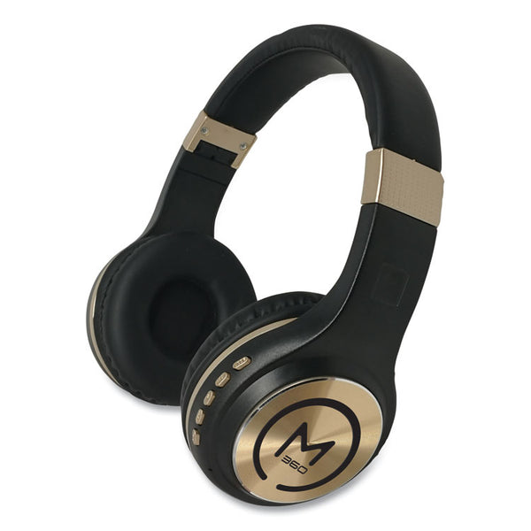 Morpheus 360® SERENITY Stereo Wireless Headphones with Microphone, 3 ft Cord, Black/Gold (MHSHP5500G) Each