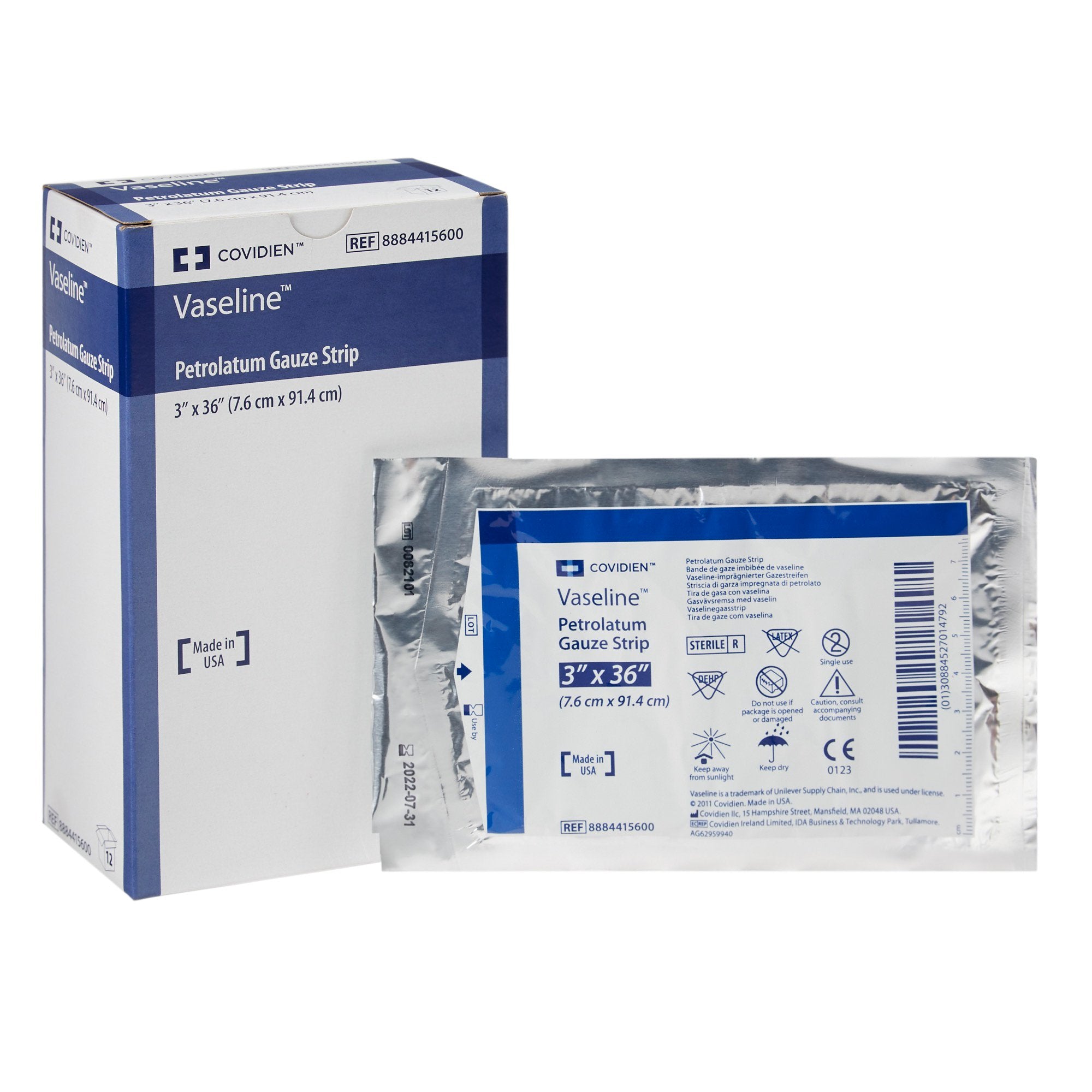 Vaseline® Petrolatum Impregnated Dressing Strip 3 X 36 Inch Sterile (4 ...