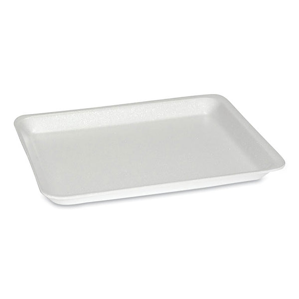 Pactiv Evergreen Supermarket Tray, #8S, 10.5 x 8.25 x 0.7, White, Foam, 500/Carton (PCT51P108S) Case of 500