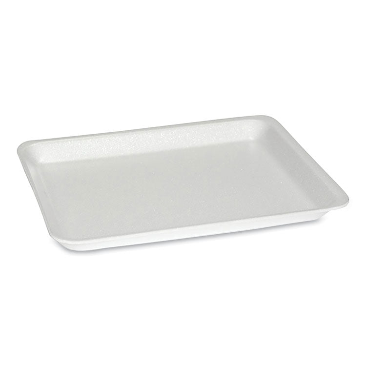 Pactiv Evergreen Supermarket Tray, #8S, 10.5 x 8.25 x 0.7, White, Foam, 500/Carton (PCT51P108S)