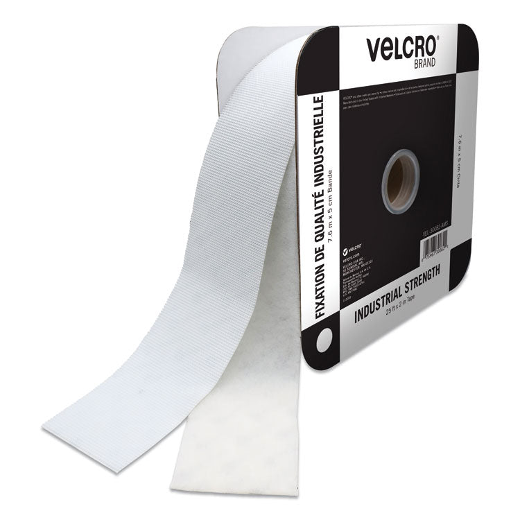 VELCRO® Brand Industrial Strength Heavy-Duty Fasteners, 2" x 25 ft, White (VEK30082) Each