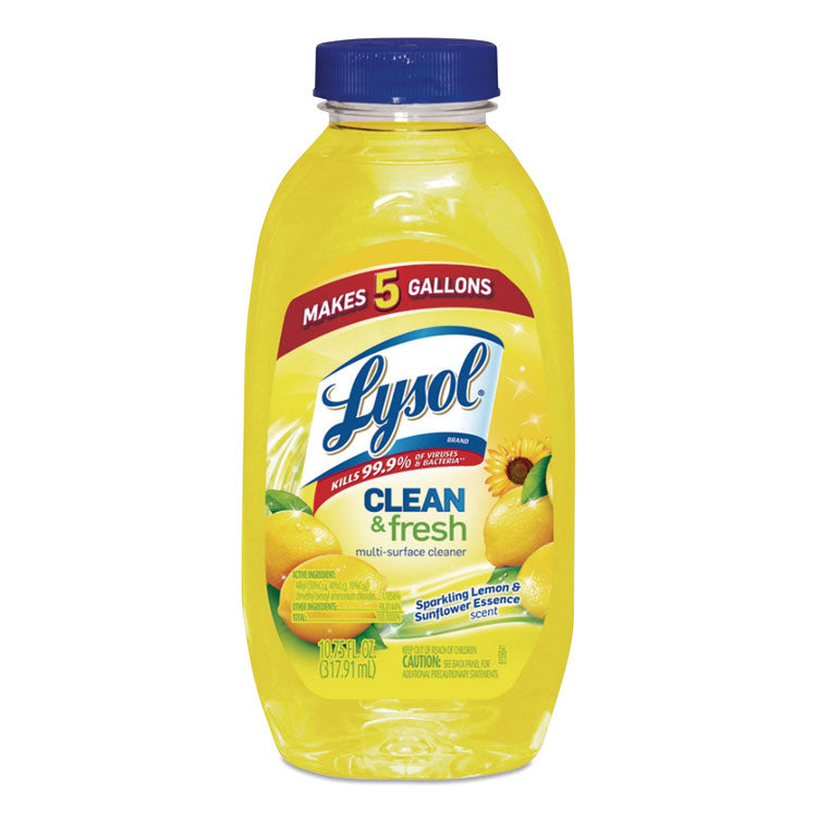 LYSOL® Brand Clean and Fresh Multi-Surface Cleaner, Sparkling Lemon and Sunflower Essence, 10.75 oz Bottle, 20/Carton (RAC93805CT)