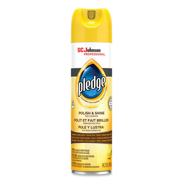 Pledge® Furniture Polish, Lemon, 14.2 oz Aerosol Spray, 6/Carton (SJN301168)