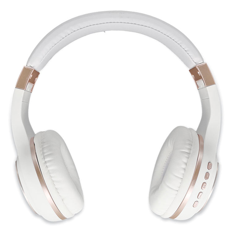 Morpheus 360® SERENITY Stereo Wireless Headphones with Microphone, 3 ft Cord, White/Rose Gold (MHSHP5500R) Each