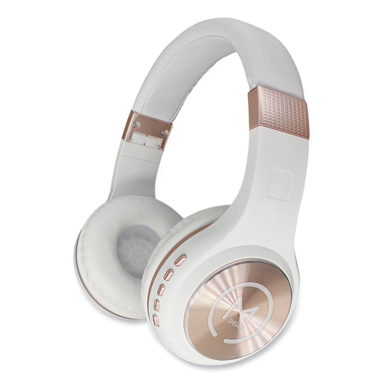 Morpheus 360® SERENITY Stereo Wireless Headphones with Microphone, 3 ft Cord, White/Rose Gold (MHSHP5500R) Each