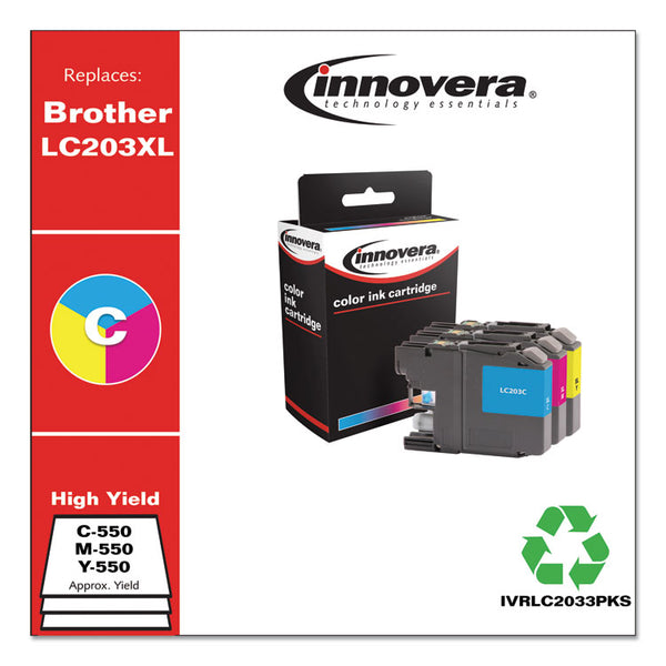 Innovera® Remanufactured Cyan/Magenta/Yellow High-Yield Ink, Replacement for LC2033PKS, 550 Page-Yield (IVRLC2033PKS) Each