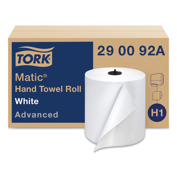 Tork® Advanced Matic Hand Towel Roll, 2-Ply, 7.7" x 525 ft, White, 643/Roll, 6 Rolls/Carton (TRK290092A)