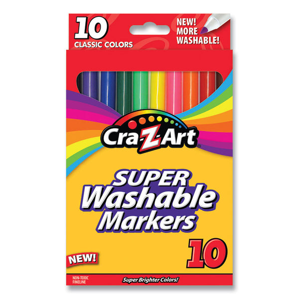 Cra-Z-Art® Super Washable Markers, Fine Bullet Tip, Assorted Colors, 10/Set (CZA1016148) Each