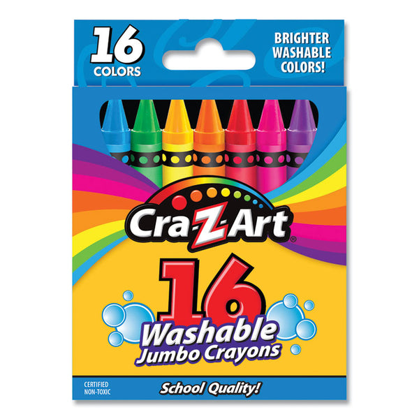 Cra-Z-Art® Washable Jumbo Crayons, 16 Assorted Colors, 16/Pack (CZA1020448) Pack of 16