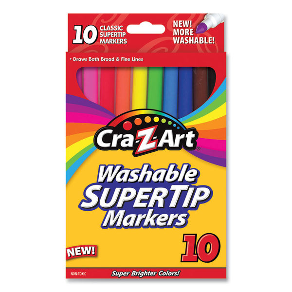 Cra-Z-Art® Washable SuperTip Markers, Fine/Broad Bullet Tips, Assorted Colors, 10/Set (CZA1007348) Each