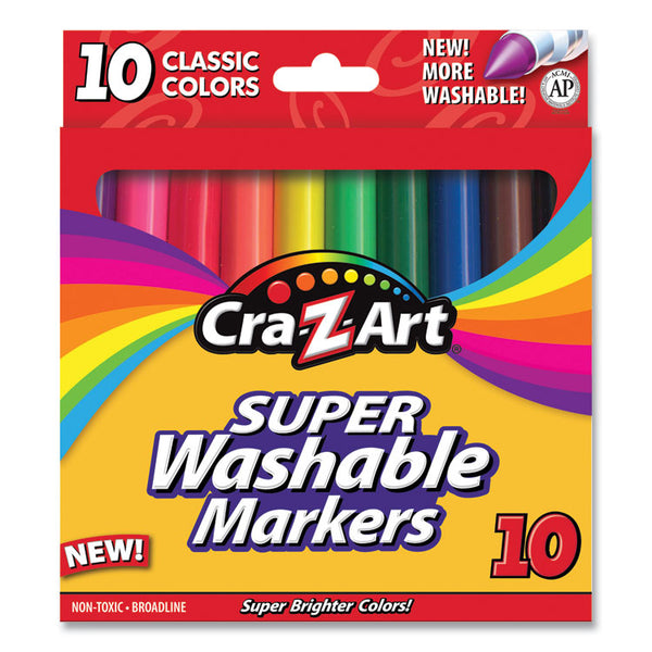 Cra-Z-Art® Super Washable Markers, Broad Bullet Tip, Assorted Colors, 10/Set (CZA1000224) Each