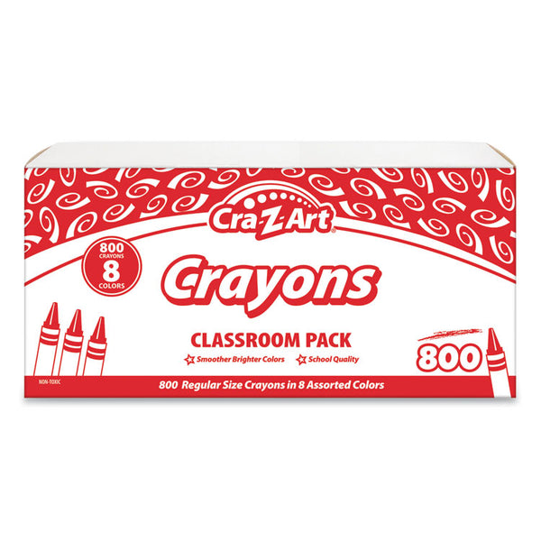 Cra-Z-Art® Crayons, 8 Assorted Colors, 800/Pack (CZA740031) Pack of 800