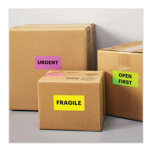 Avery® High-Visibility Permanent Laser ID Labels, 2 x 4, Neon Assorted, 500/Pack (AVE5956)
