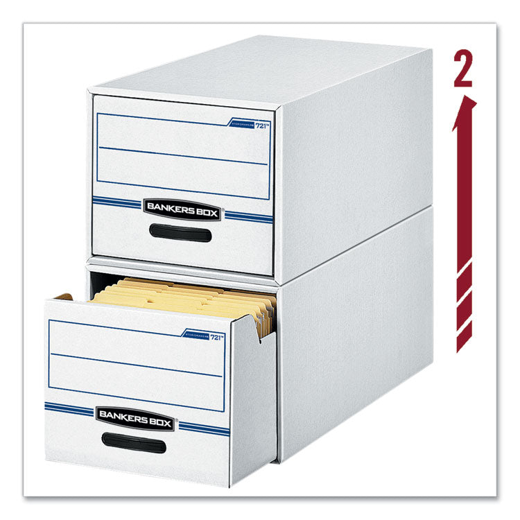 Bankers Box® STOR/DRAWER Basic Space-Savings Storage Drawers, Legal Files, 16.75" x 19.5" x 11.5", White/Blue, 6/Carton (FEL00722) Carton of 6