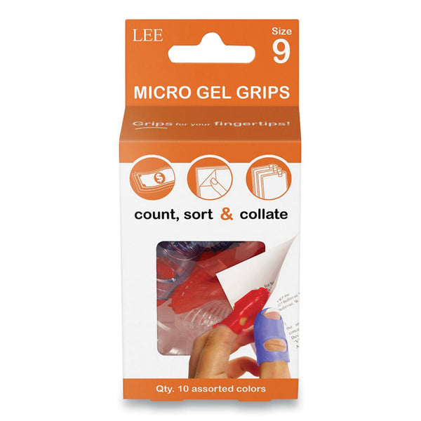 LEE Tippi Micro-Gel Fingertip Grips, Size 9, Large, Assorted, 10/Pack (LEE61090) Pack of 10